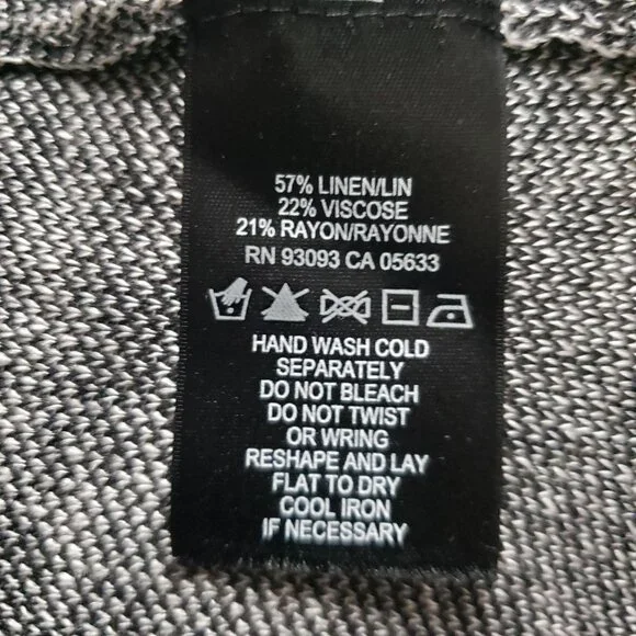 ZOZO woman Size L Long Cardigan Linen Viscose blend Geometric print Open Front - Picture 5 of 5